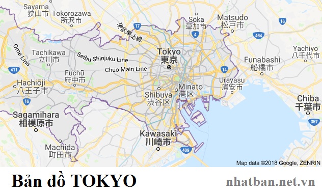 Bản đồ Tokyo Nhật Bản