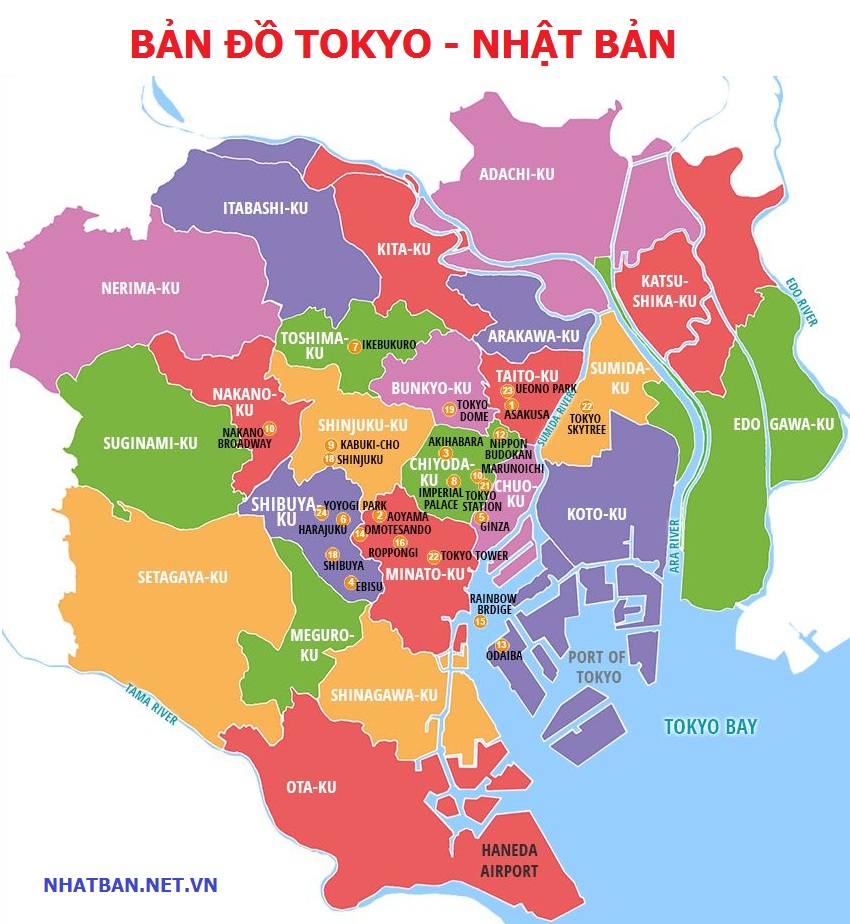 Bản đồ Tokyo - Nhật Bản