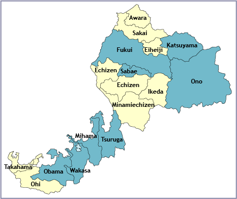 Bản đồ tỉnh Fukui - Nhật Bản